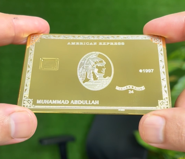 24K GOLD AMEX LASER ENGRAVED (LIFE TIME CARD)