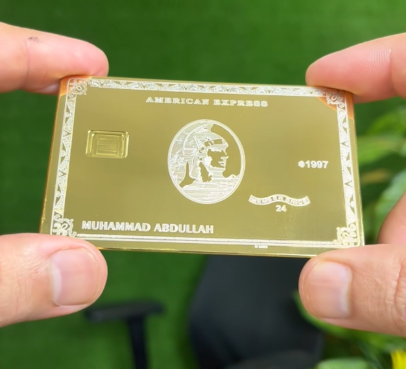 24K GOLD AMEX LASER ENGRAVED (LIFE TIME CARD)