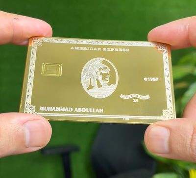 24K GOLD AMEX LASER ENGRAVED (LIFE TIME CARD)